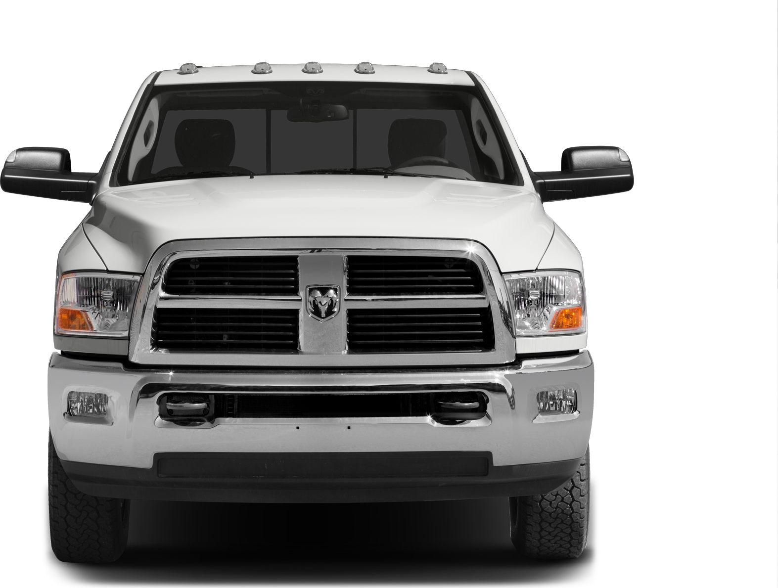 Front view with chrome grill and roof marker lights