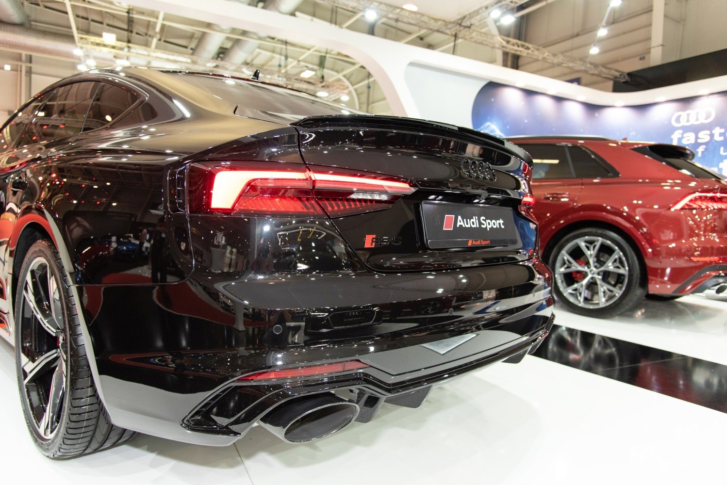 Sporty rear with LED tail lights and dual exhaust system