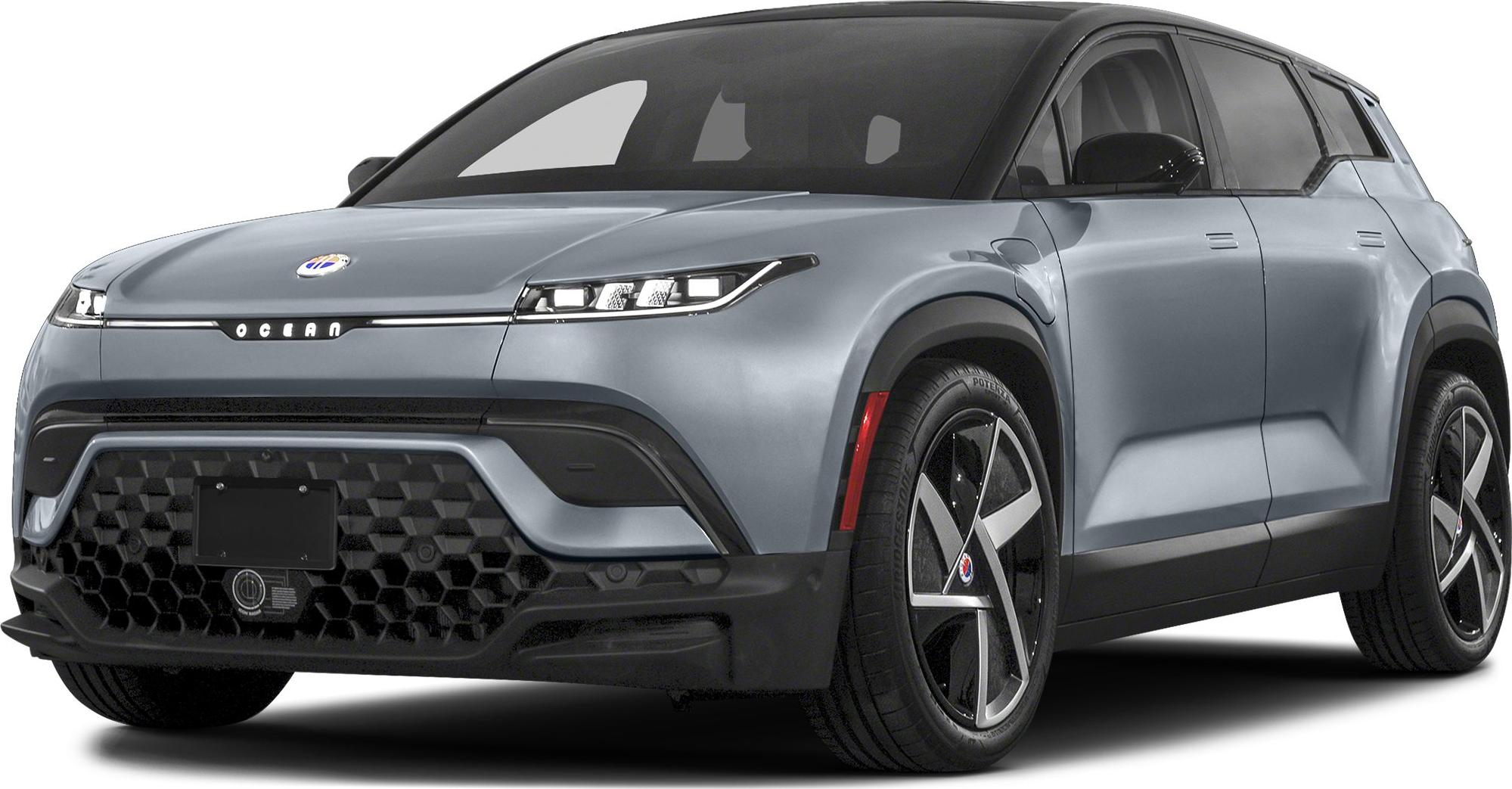 Electric SUV front end with aerodynamic side profile and modern headlights
