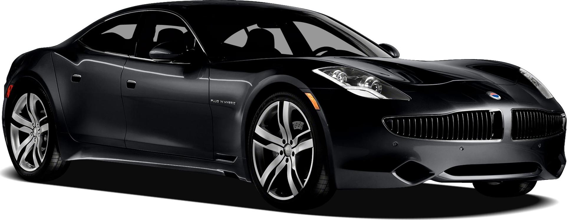 Front and side view of a sleek luxury plug-in hybrid sedan with distinct grill and alloy wheels