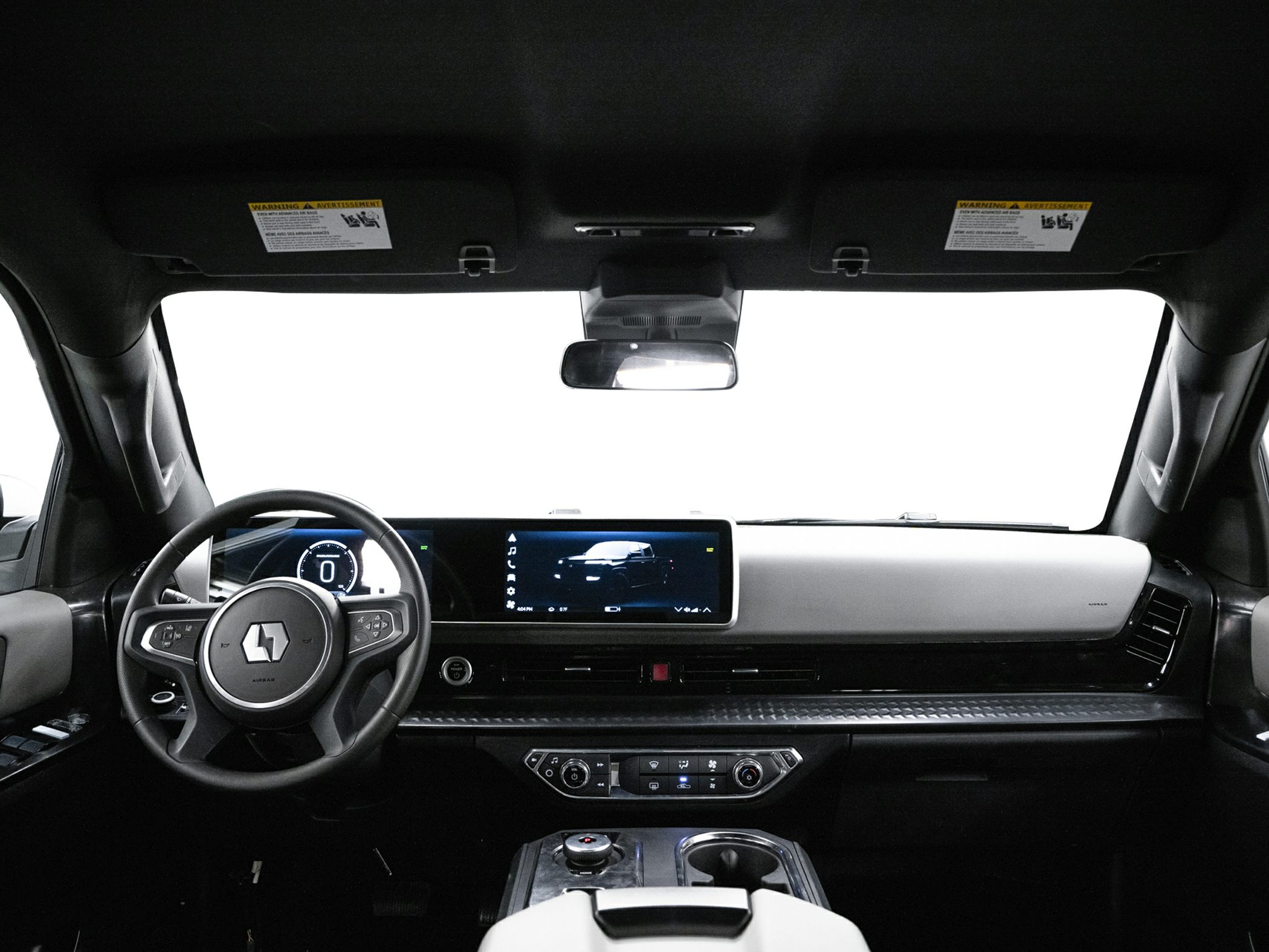 Digital dashboard and touchscreen display with modern steering wheel