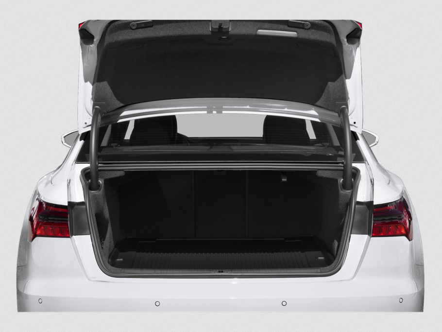 Open rear trunk space with spacious cargo area and visible trunk lid.