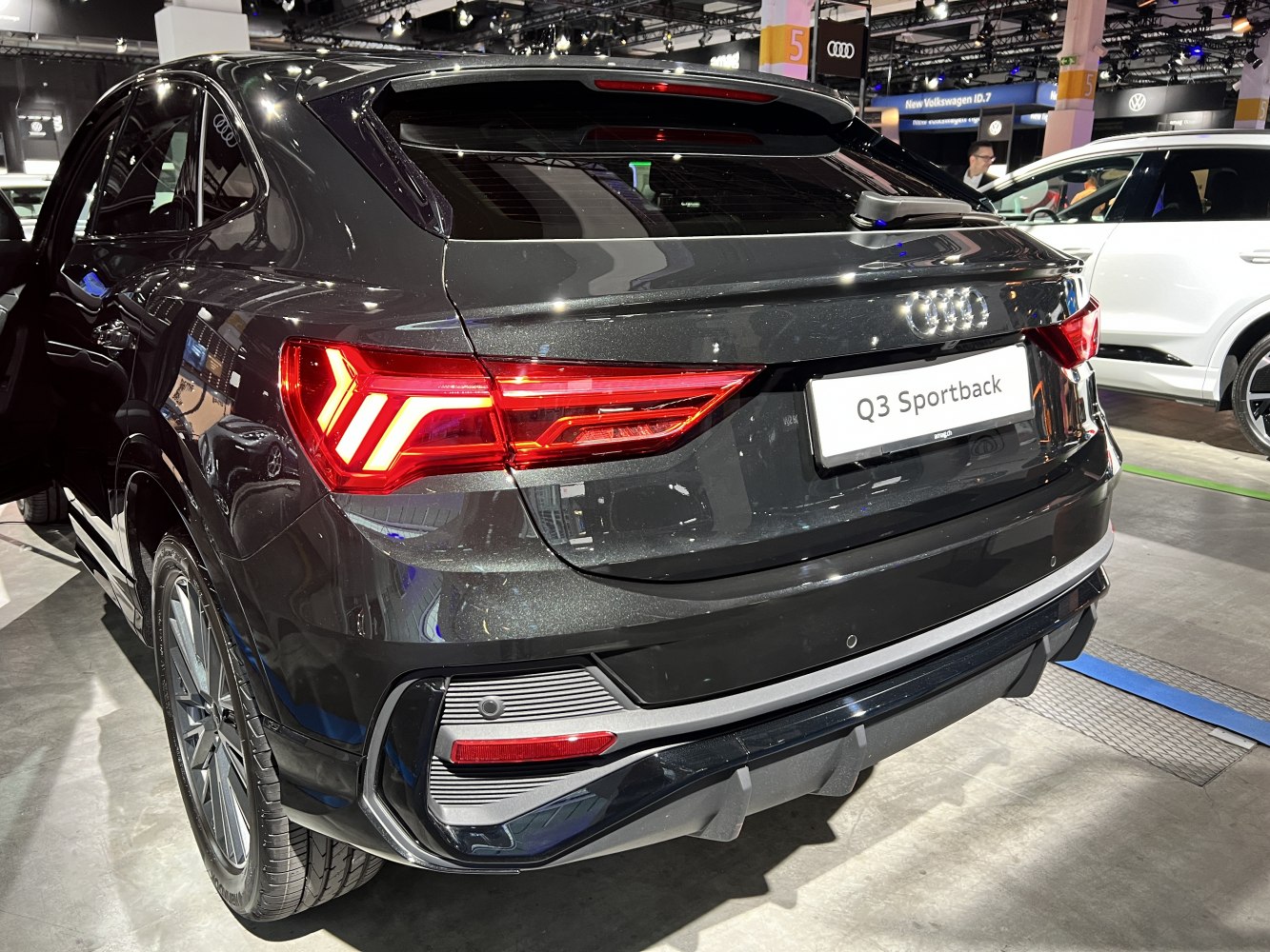 LED tail lights and sporty rear bumper of a compact SUV