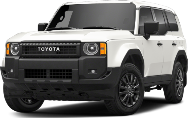 Bold front grille and round headlights of a white SUV
