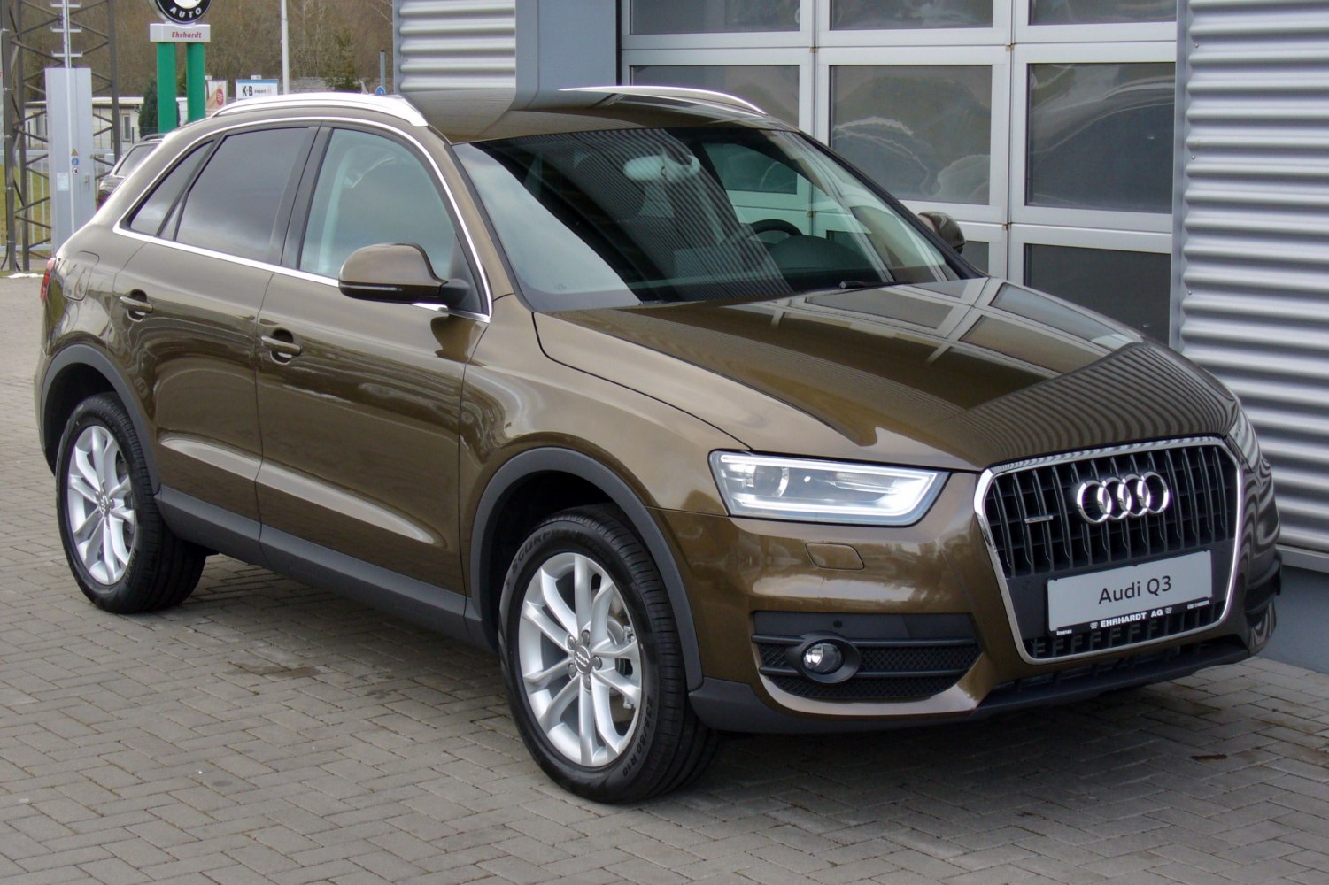 SUV front side view with LED headlights and alloy wheels