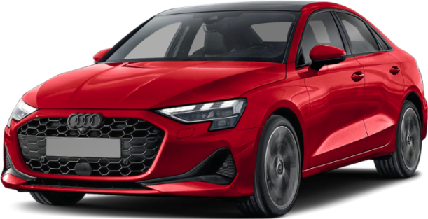 3/4 front-left view, Progressive Red Metallic