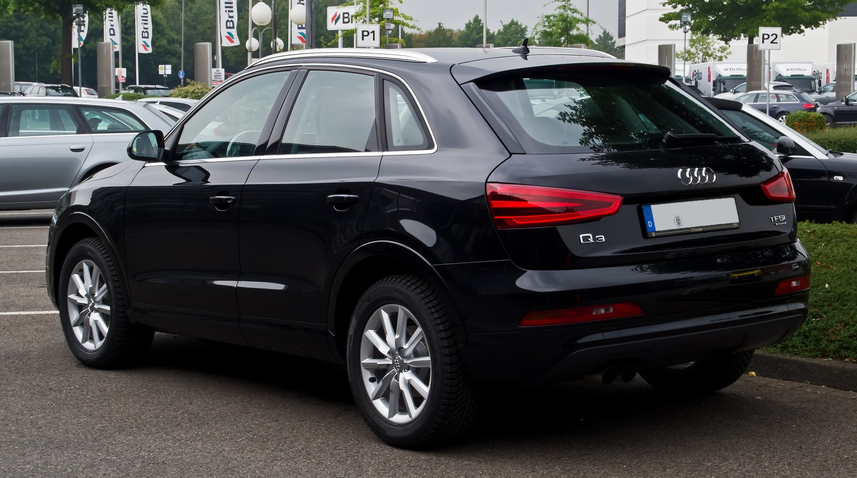Rear side view with LED taillights and alloy wheels