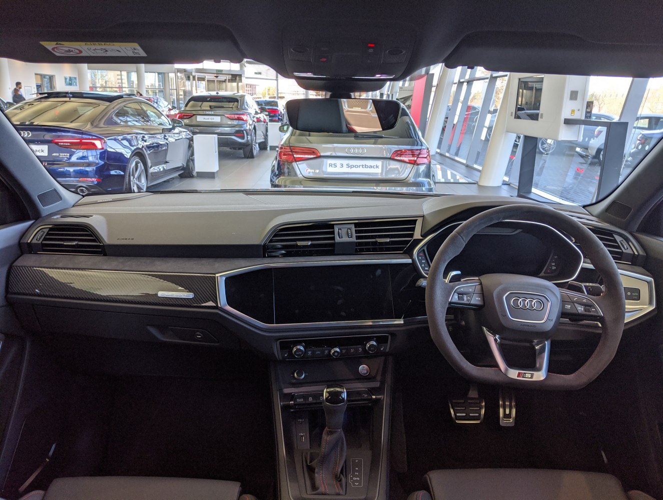 Audi RS Q3 Sportback interior dashboard and steering wheel view