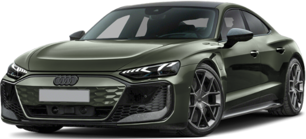 Electric luxury sports sedan with aggressive front and LED headlights