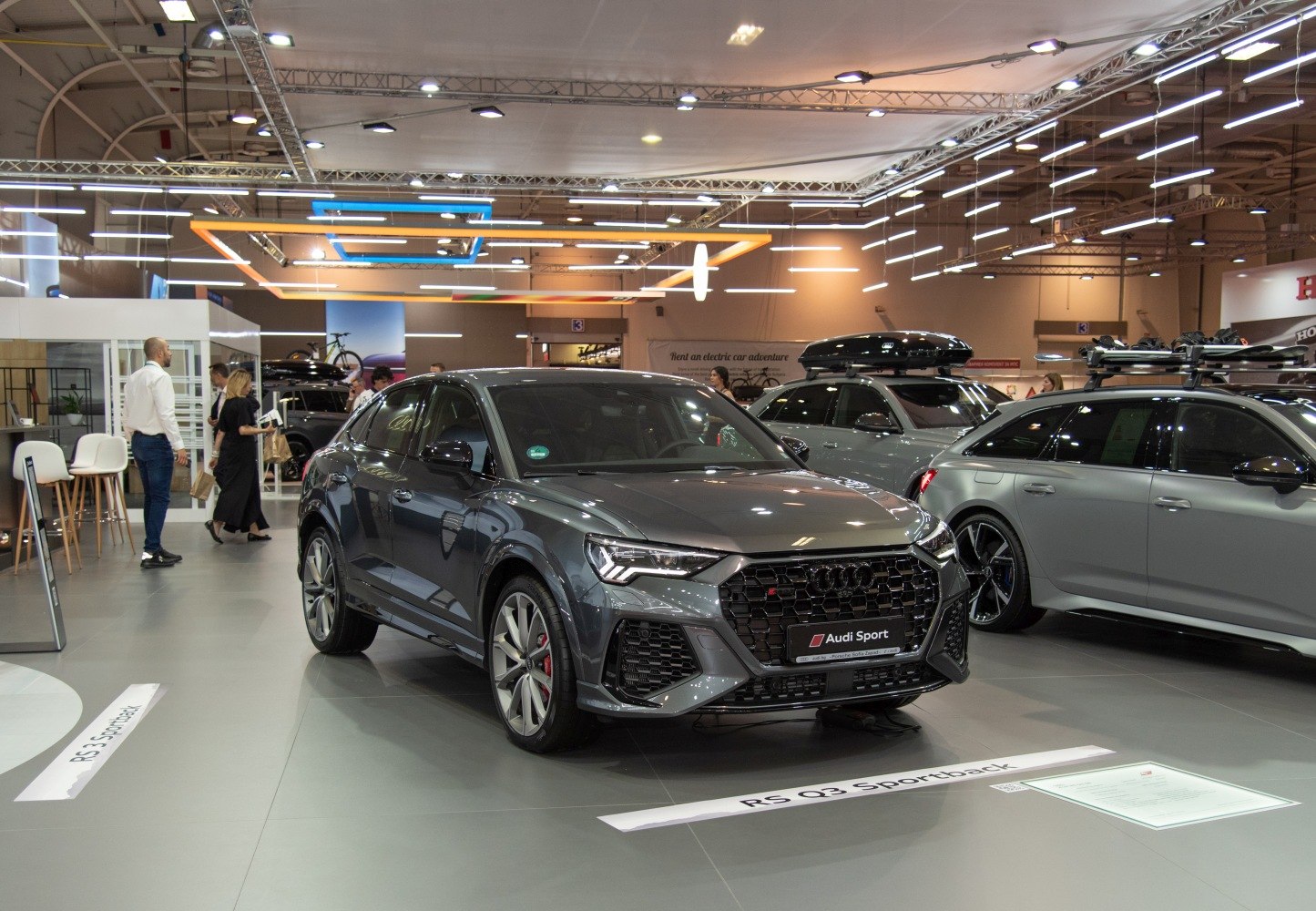 Front grille and LED headlights of high-performance hatchback