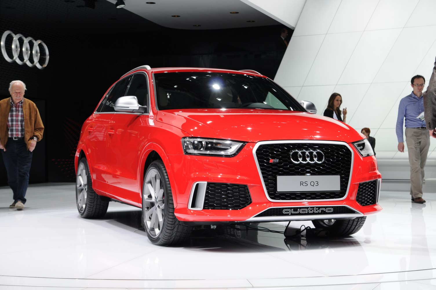Front view of 2013 RSQ3 with LED headlights and aggressive grille