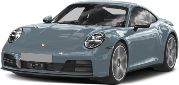 Front angled view of sleek sports coupe with modern LED headlights
