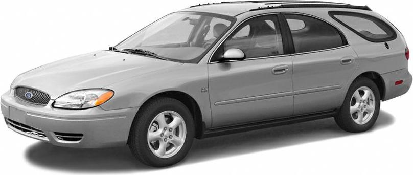 Front side profile of a station wagon with five-spoke wheels and smooth body lines