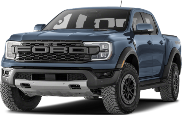 Front view of rugged pickup with bold grille, aggressive tires, and robust bumper.