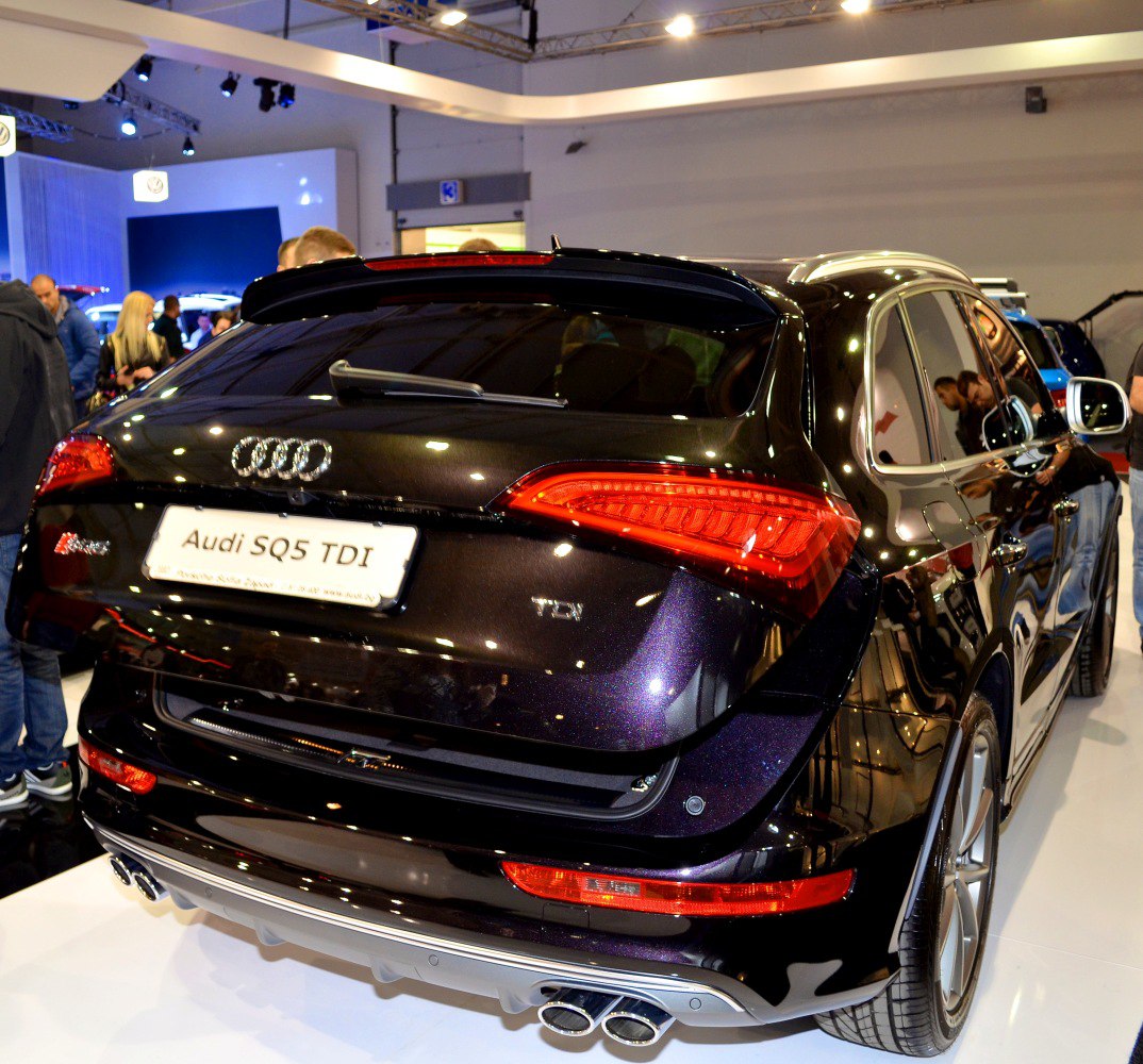 Rear view with LED taillights and dual exhaust pipes