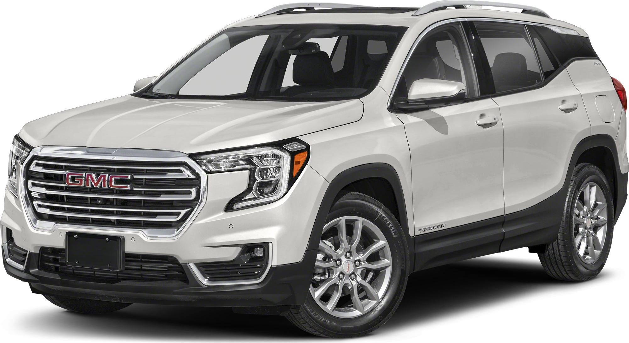 Front-side view of SUV with chrome grille and LED headlights