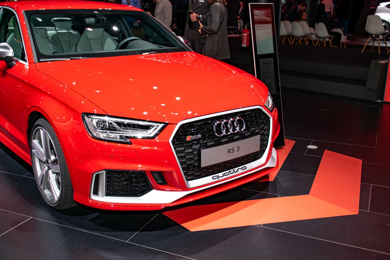 Front grille and headlight design of a sporty sedan