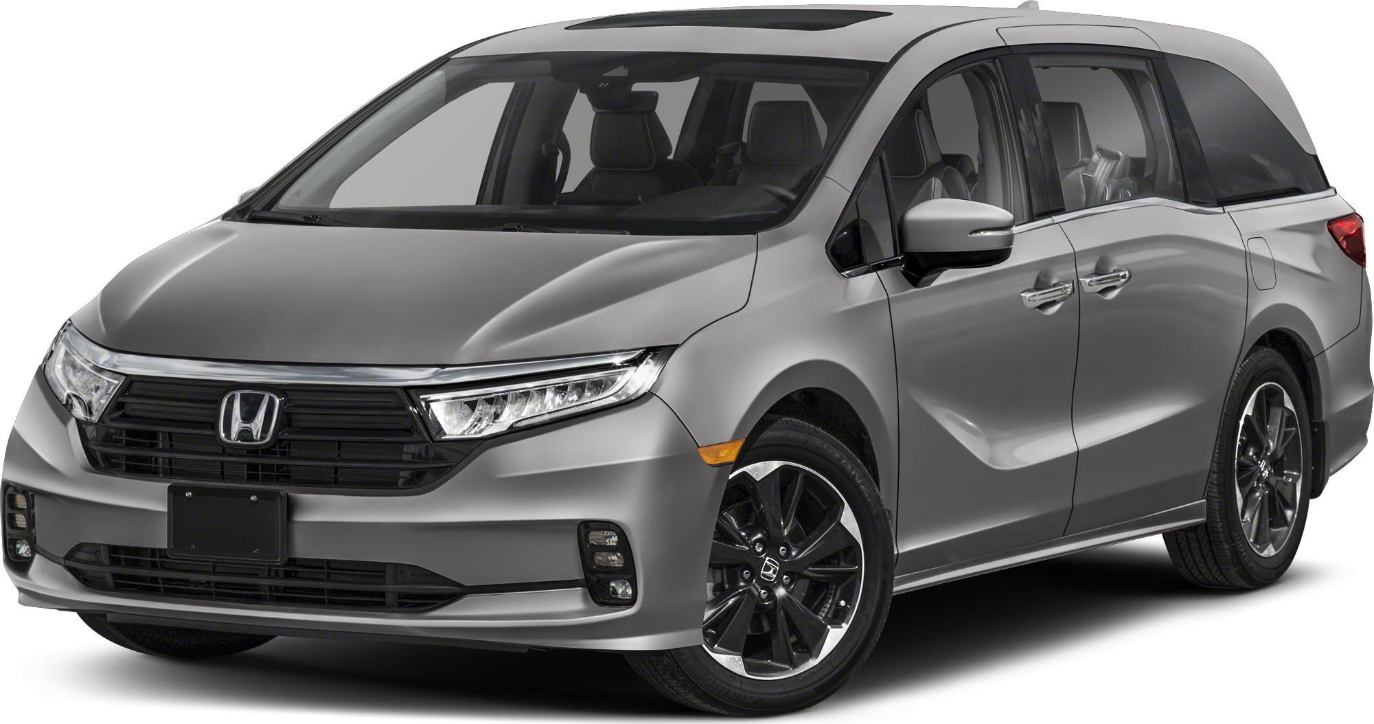 Modern minivan front with LED headlights and alloy wheels
