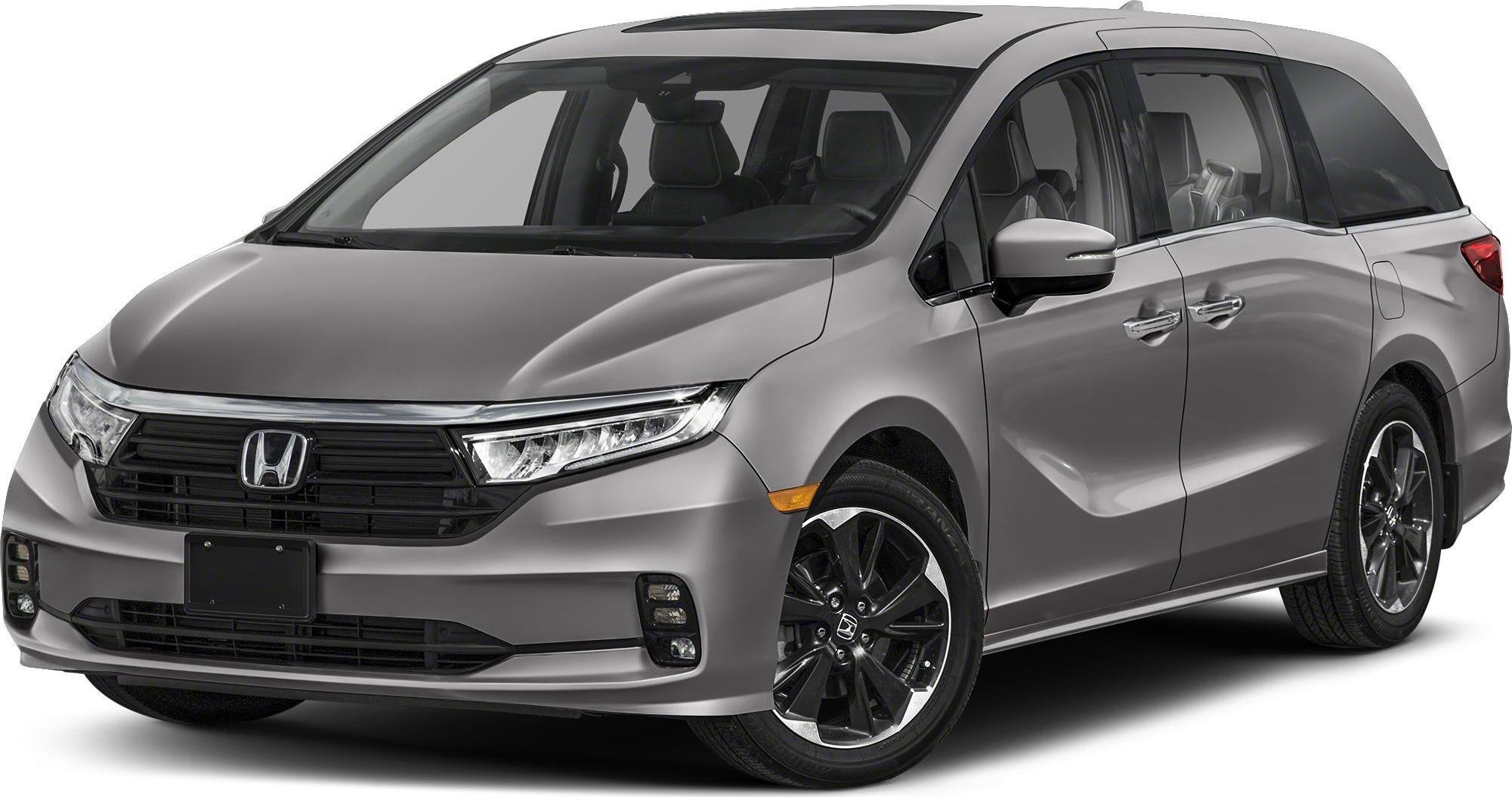 Minivan with LED headlights, alloy wheels, chrome door handles.