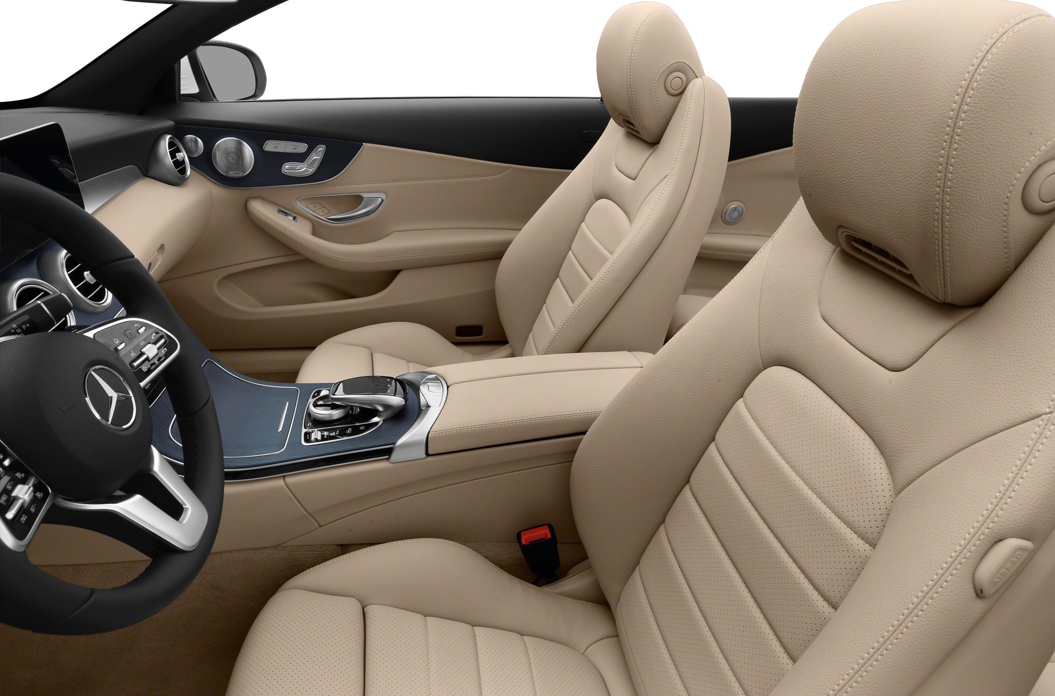 Luxury beige leather seats and advanced central control console