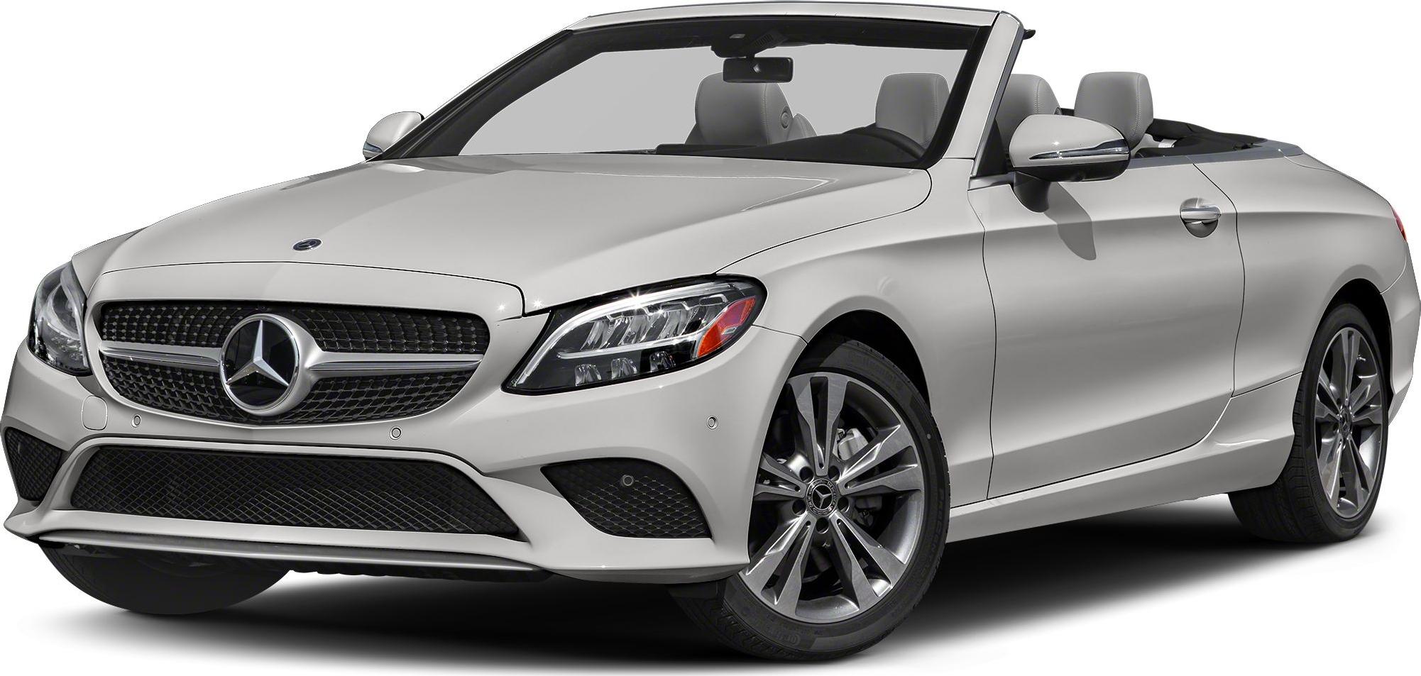 Front view of convertible showing headlights and grille