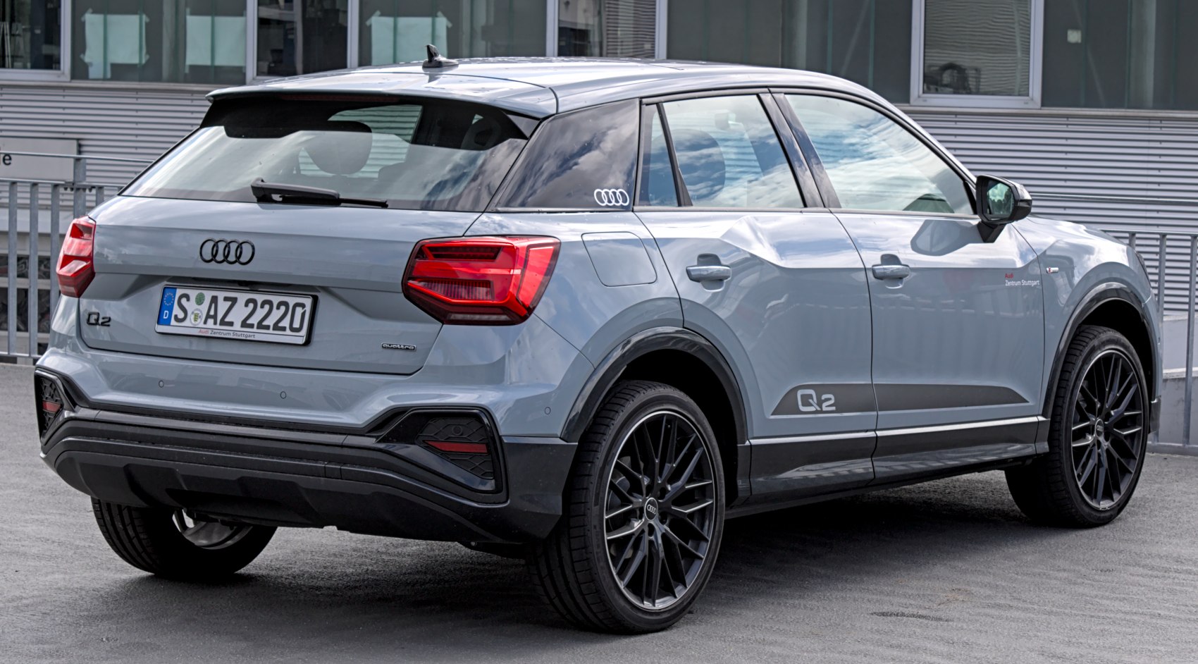 Rear and side profile with distinct taillights and black alloy wheels