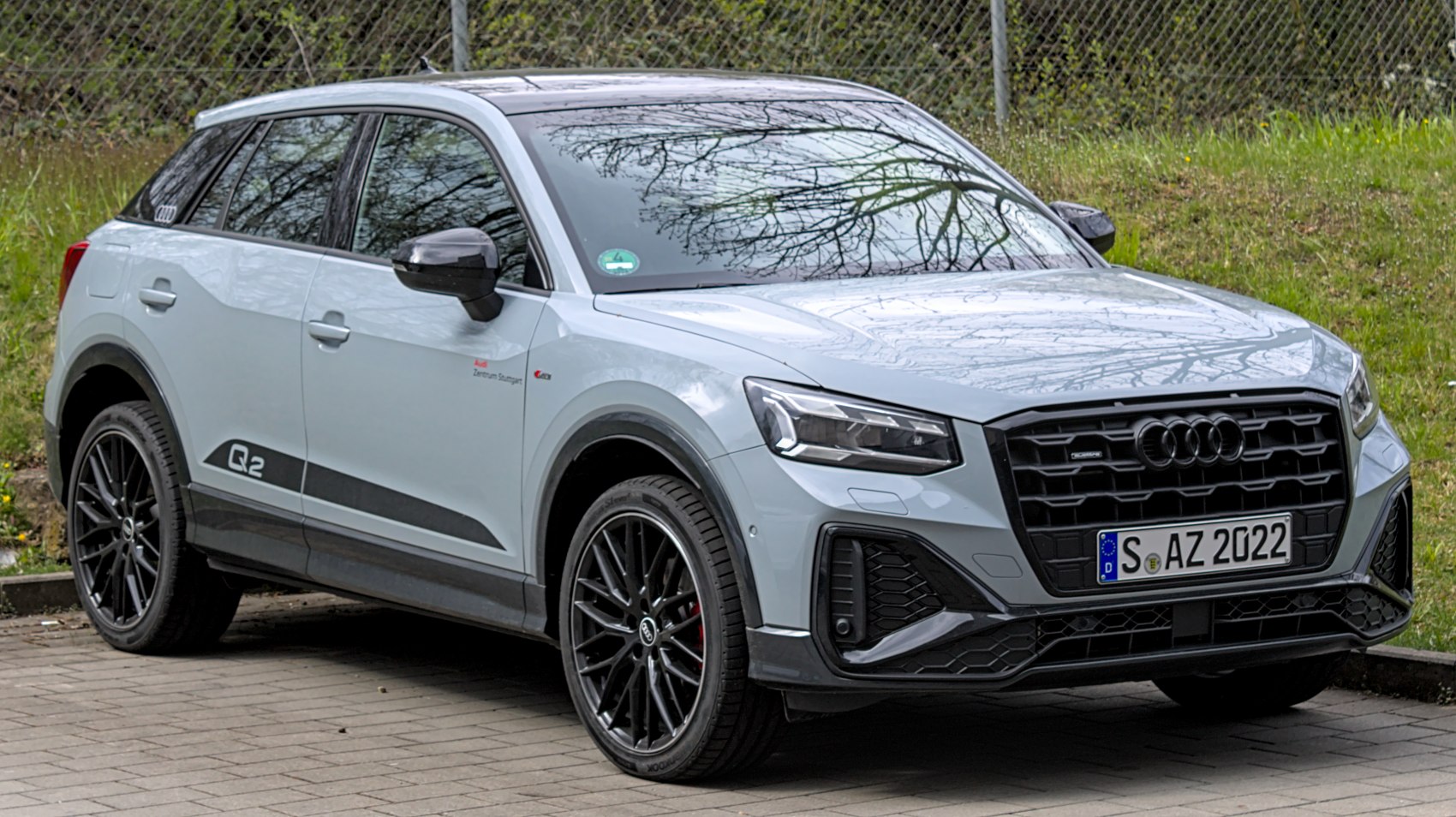 Front three-quarter view with LED headlights and black alloy wheels