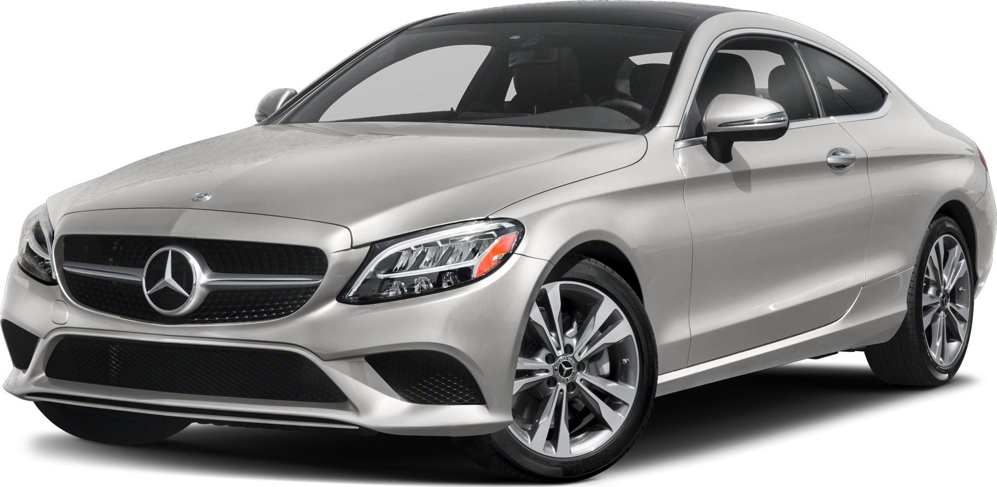 Front and side view of a coupe with prominent grille and headlights