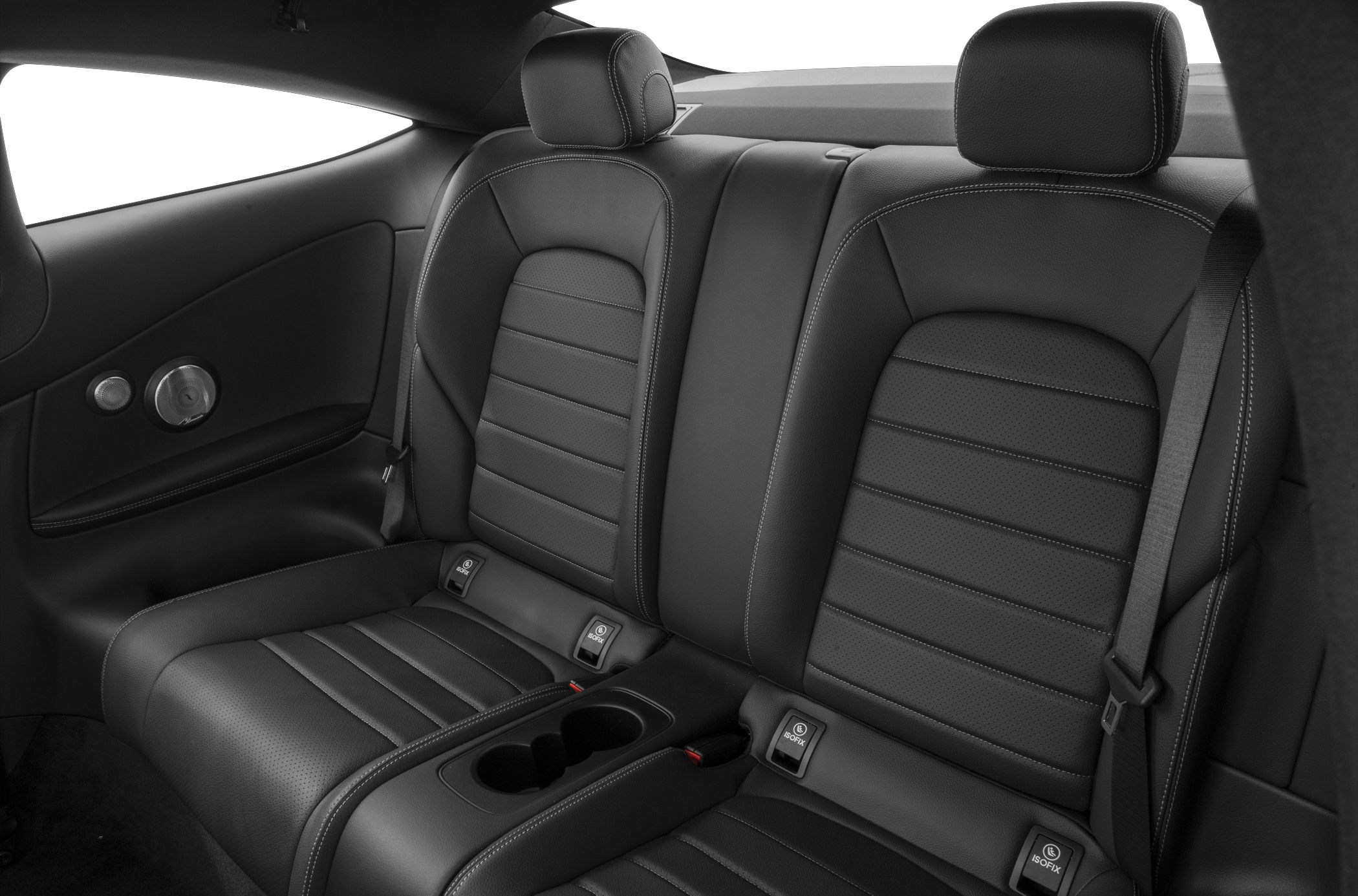 Rear leather seats with ISOFIX and cup holders