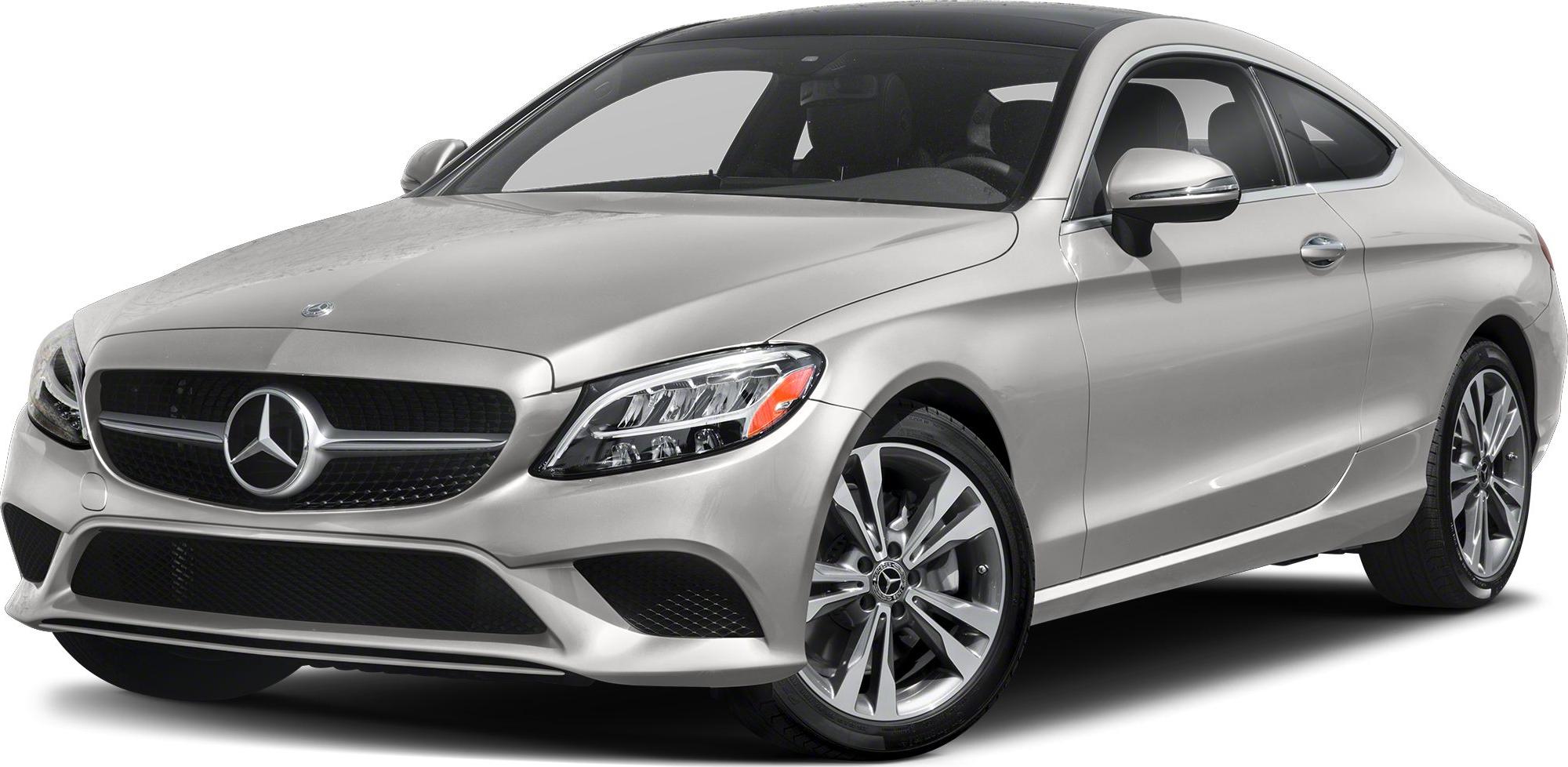 Silver luxury coupe front-side with LED headlights and alloy wheels