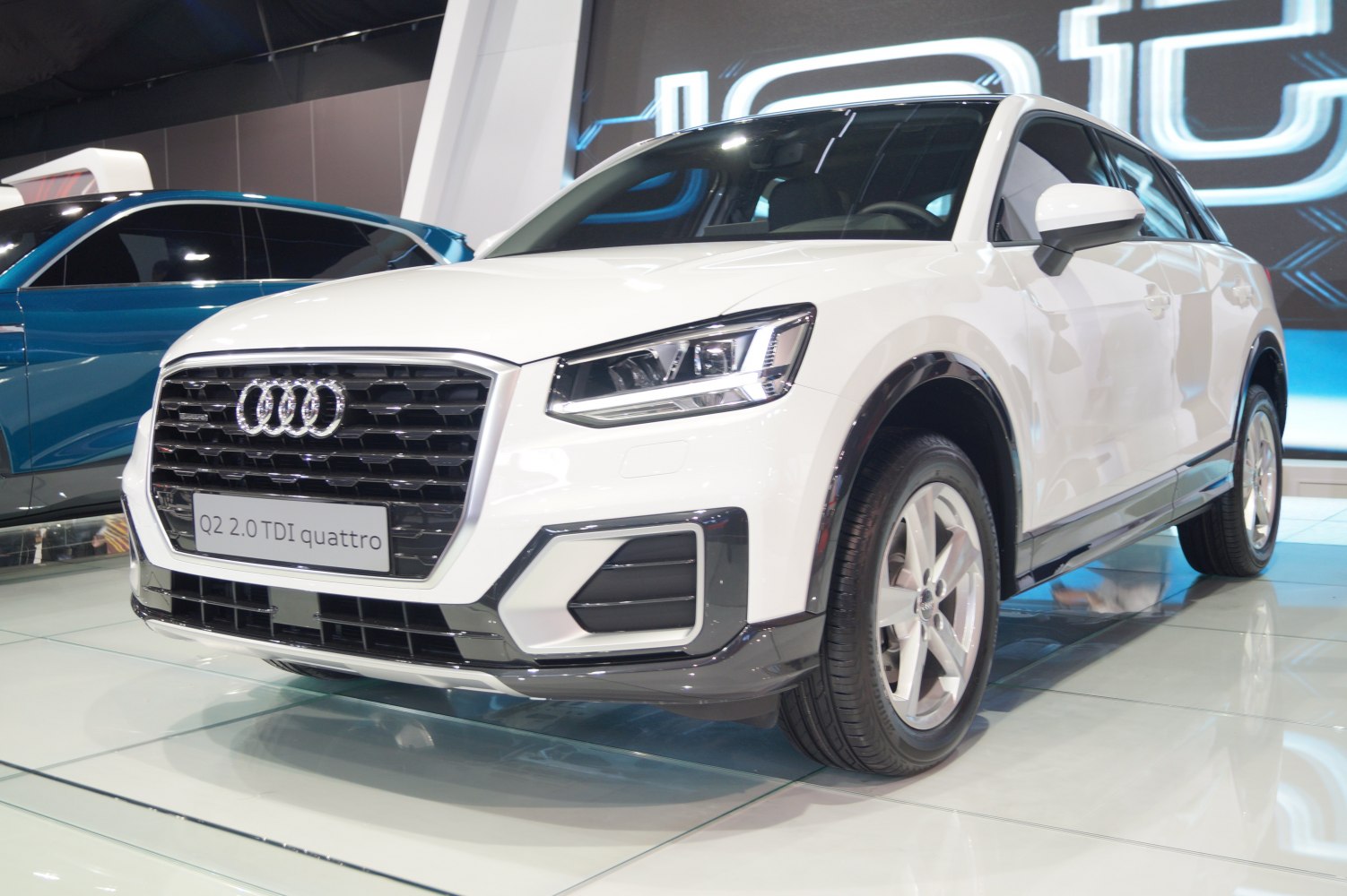 Compact SUV with hexagonal grille and LED headlights