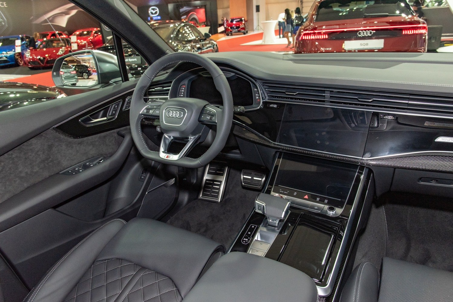 Luxurious interior with digital dashboard and leather seats