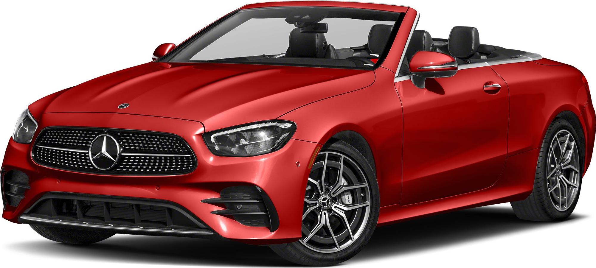 Red convertible with modern sporty grille and alloy wheels