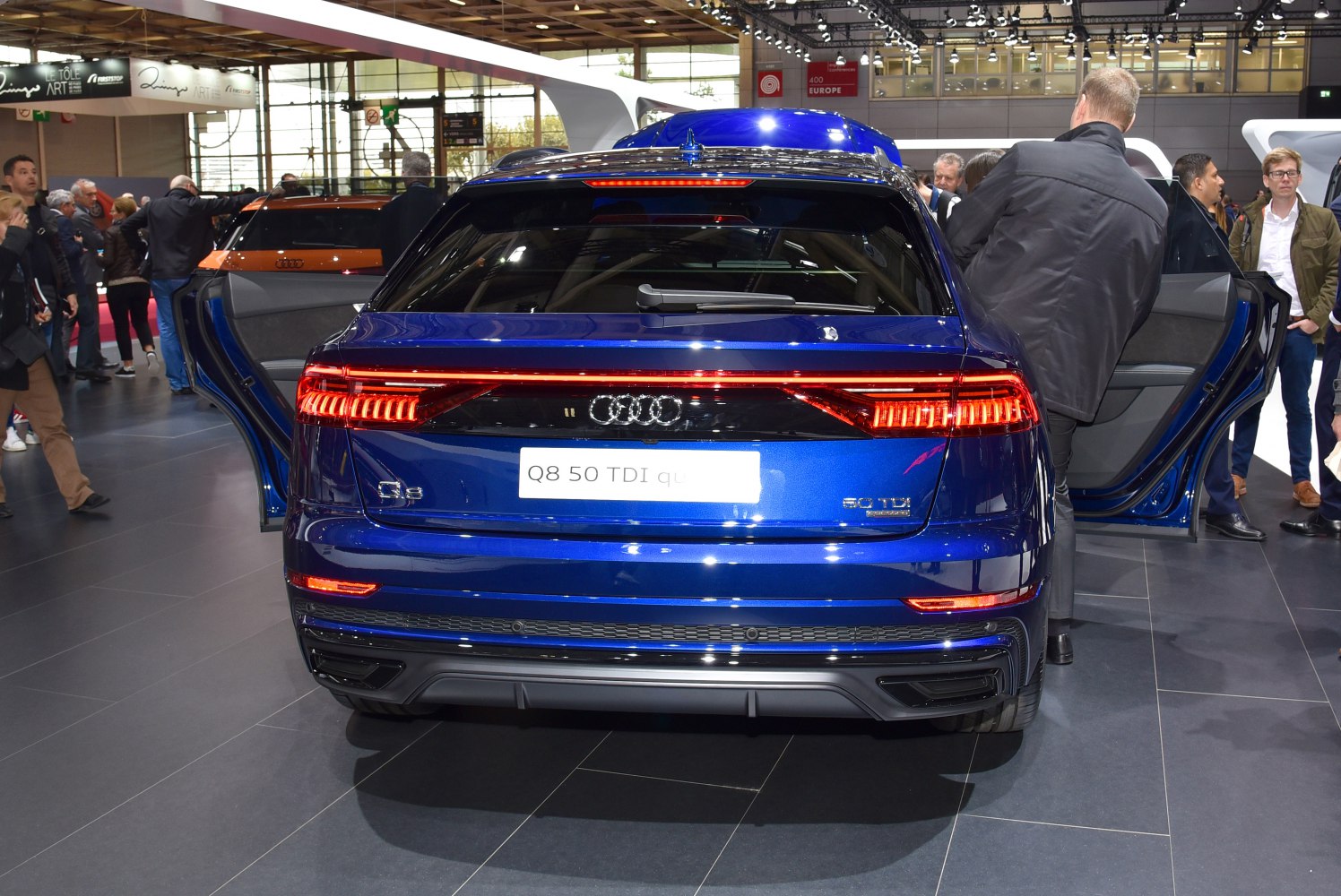 Rear view with LED tail lights and open rear doors