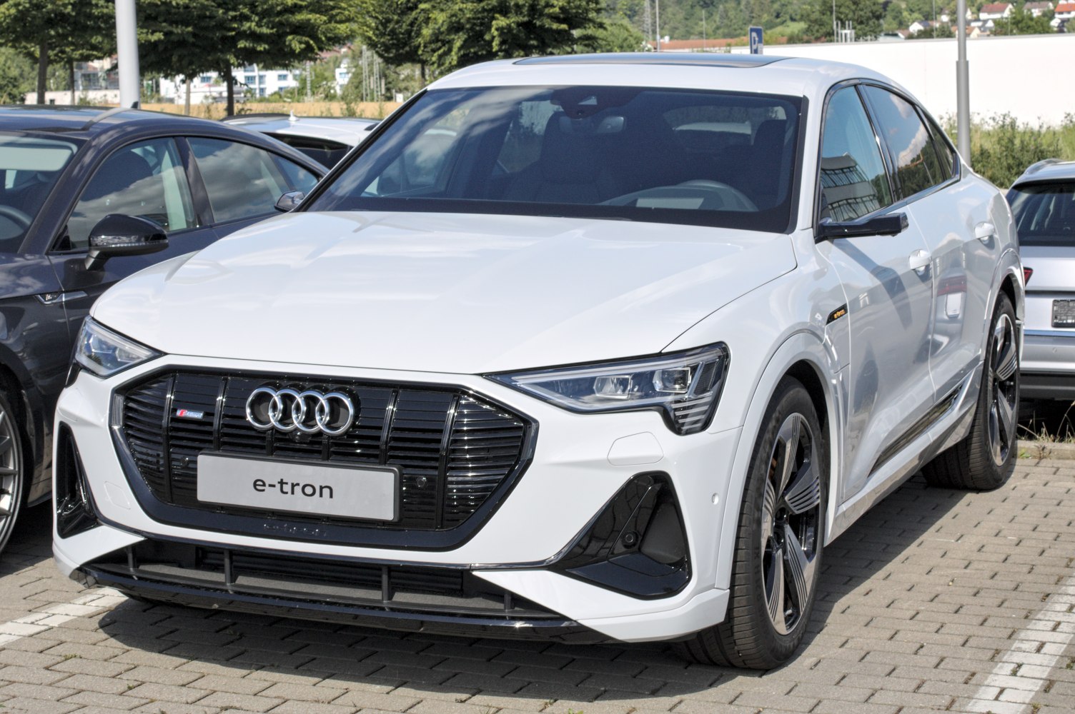 Front view with LED headlights and black grille design