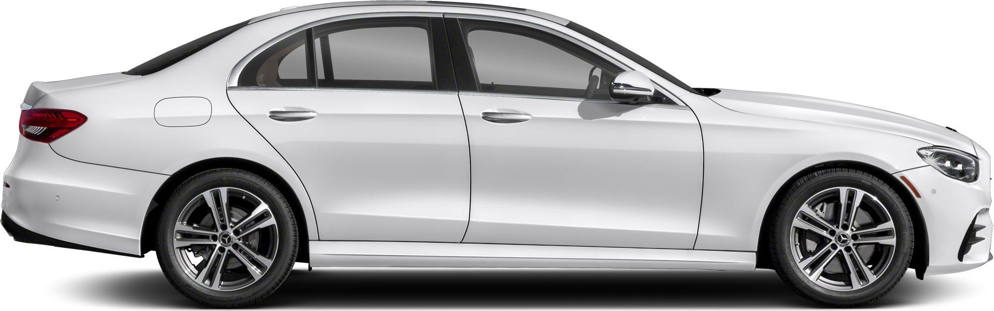 Luxury sedan side profile with modern alloy wheels and streamlined design