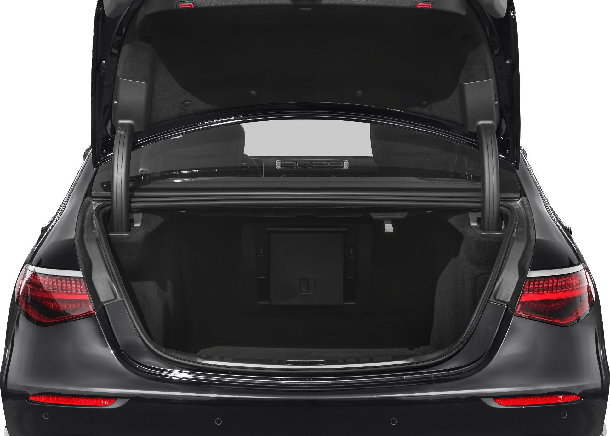 Open car trunk with spacious cargo area and rear hatch design