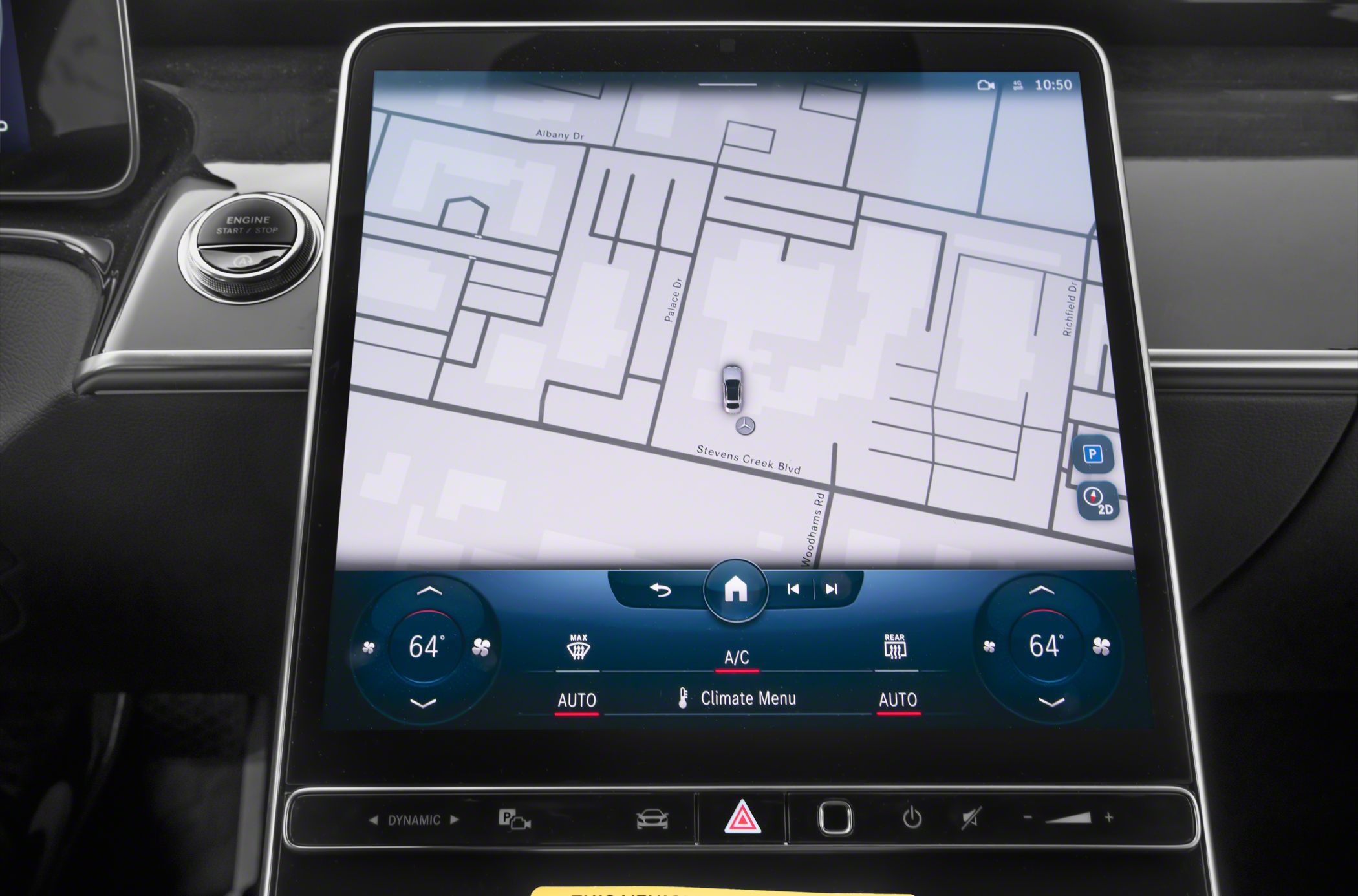 Infotainment and digital climate control touchscreen display