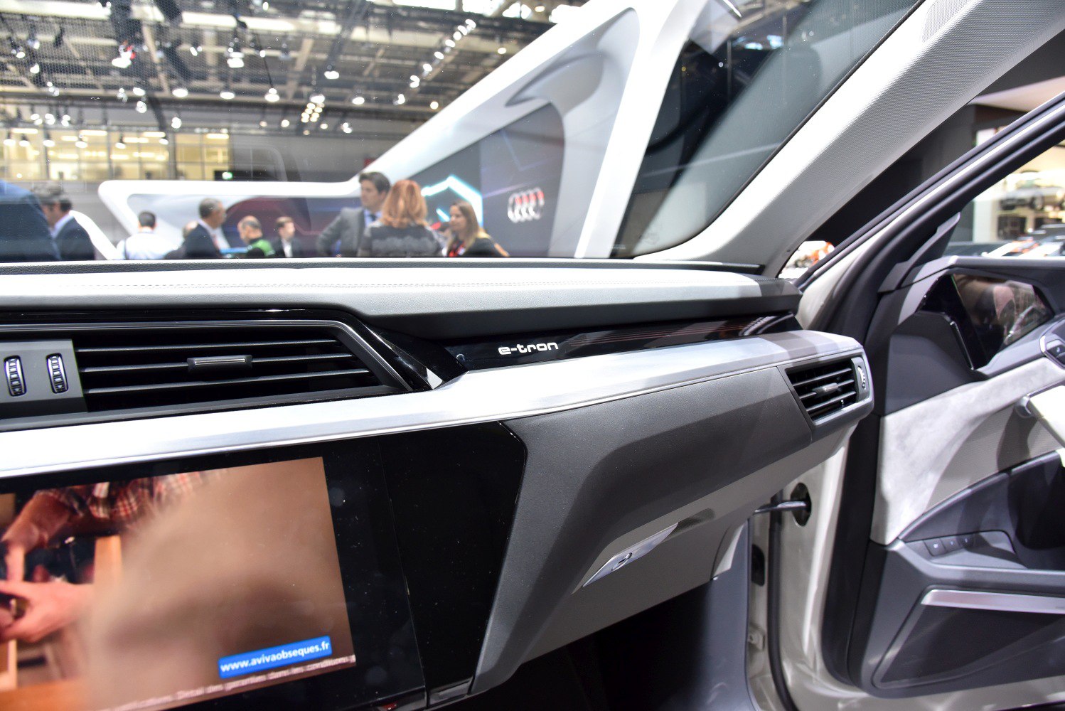 Dashboard with air vents and digital screen in a luxury electric vehicle
