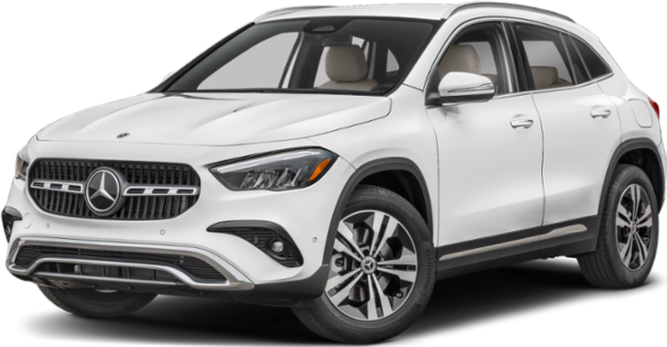 Front view of white compact SUV with modern grille and alloy wheels