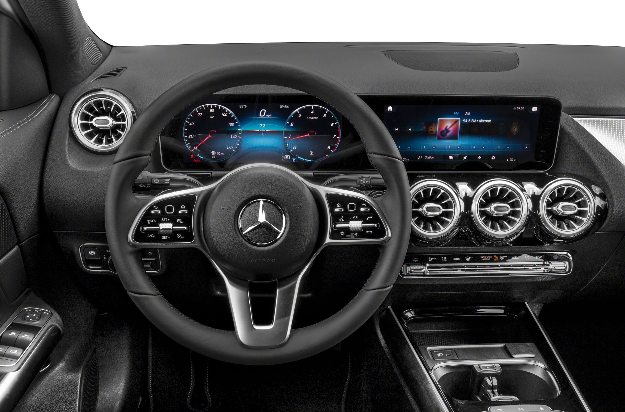 Digital instrument cluster with circular air vents