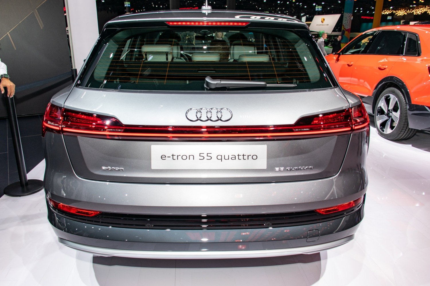 LED strip taillights and rear window wiper on vehicle back