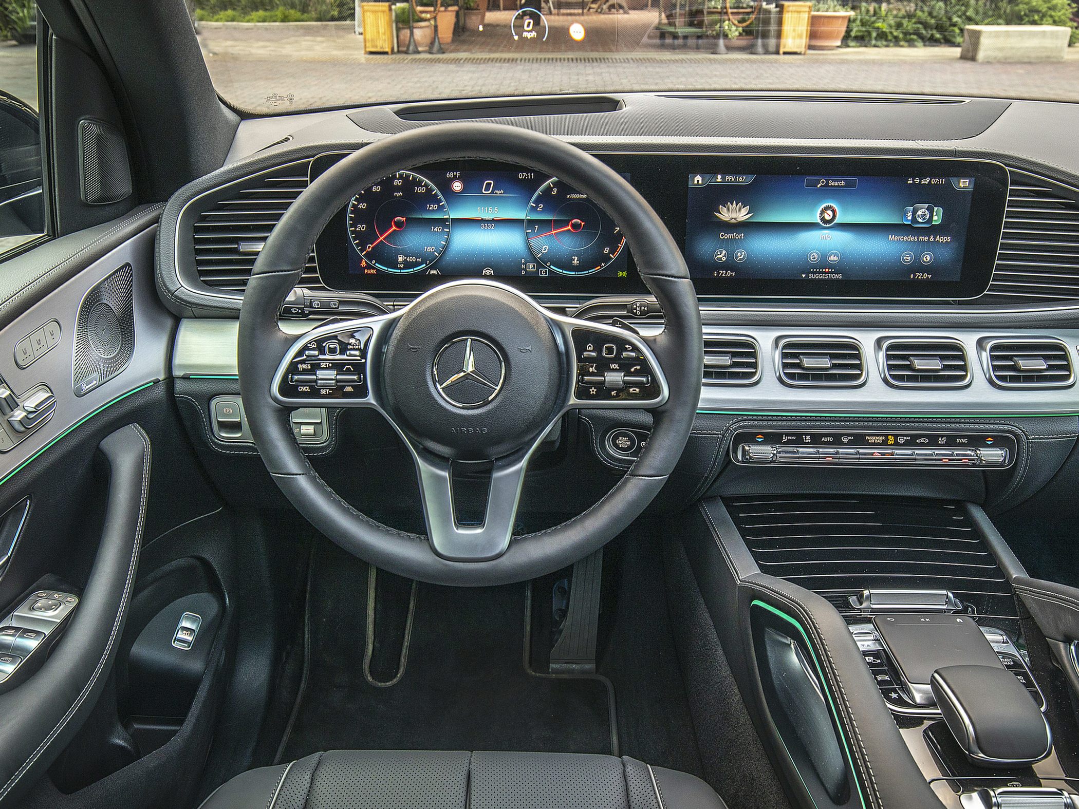 Digital dashboard and infotainment system with steering wheel controls