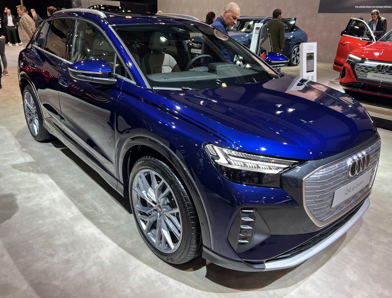 Electric SUV with modern LED headlights and aerodynamic body