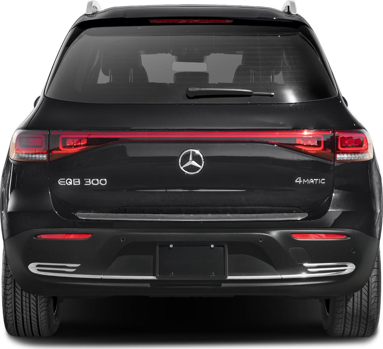 Rear of electric SUV with continuous LED tail lights and AWD badge
