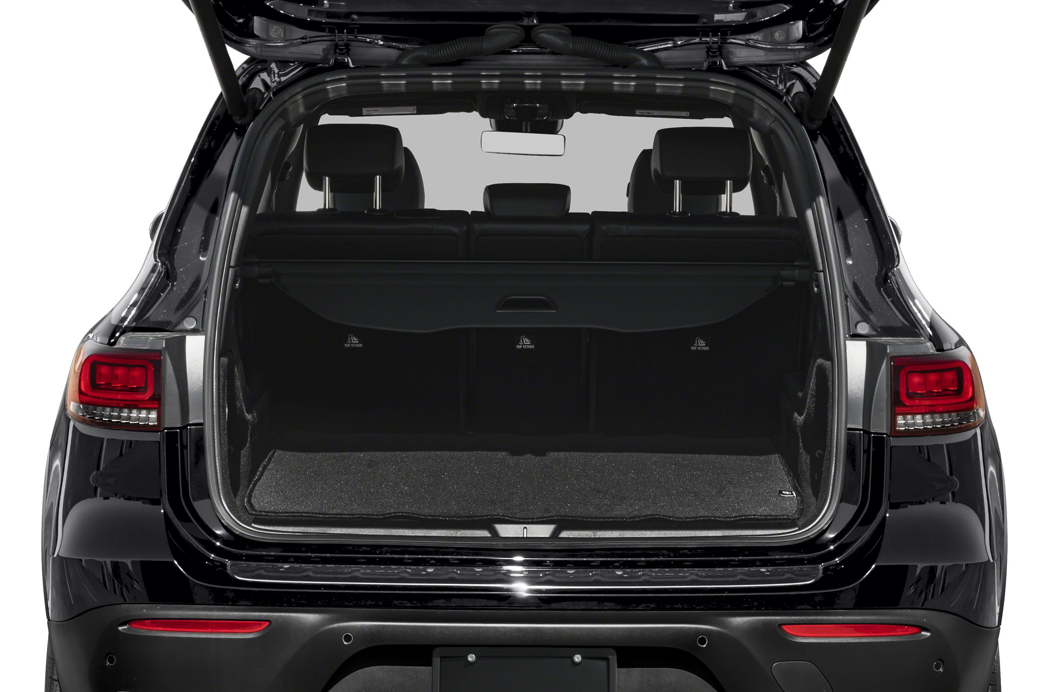 Open rear cargo space with visible seats and trunk liner