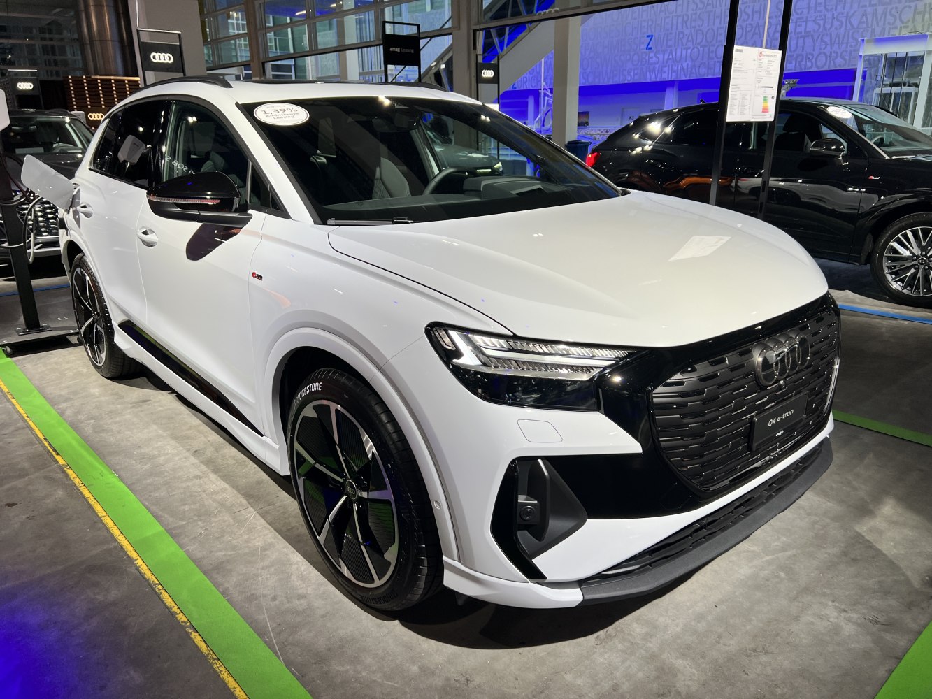 Electric SUV with LED headlights and distinctive front grille