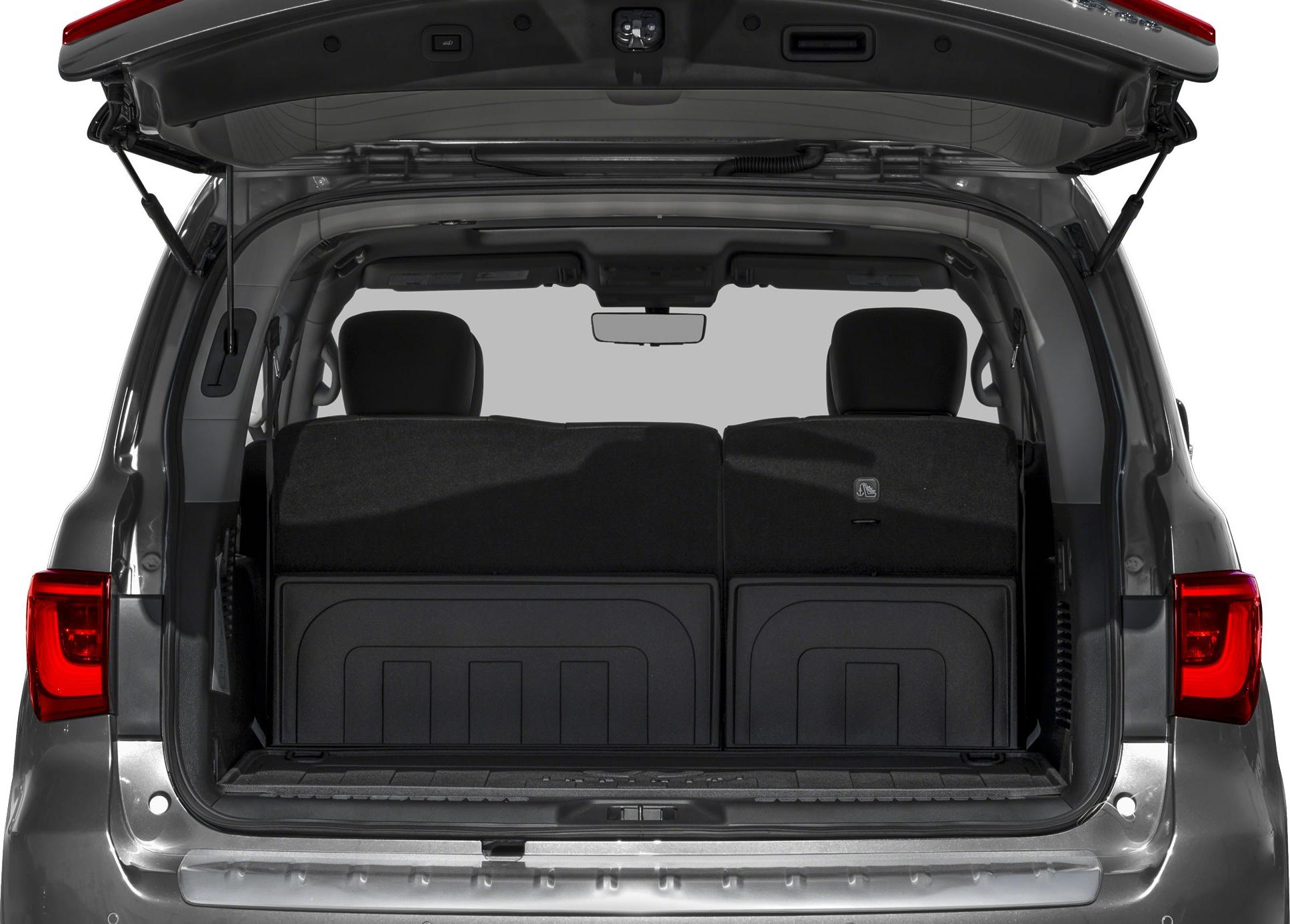 Open rear hatch with spacious cargo area and folded seats