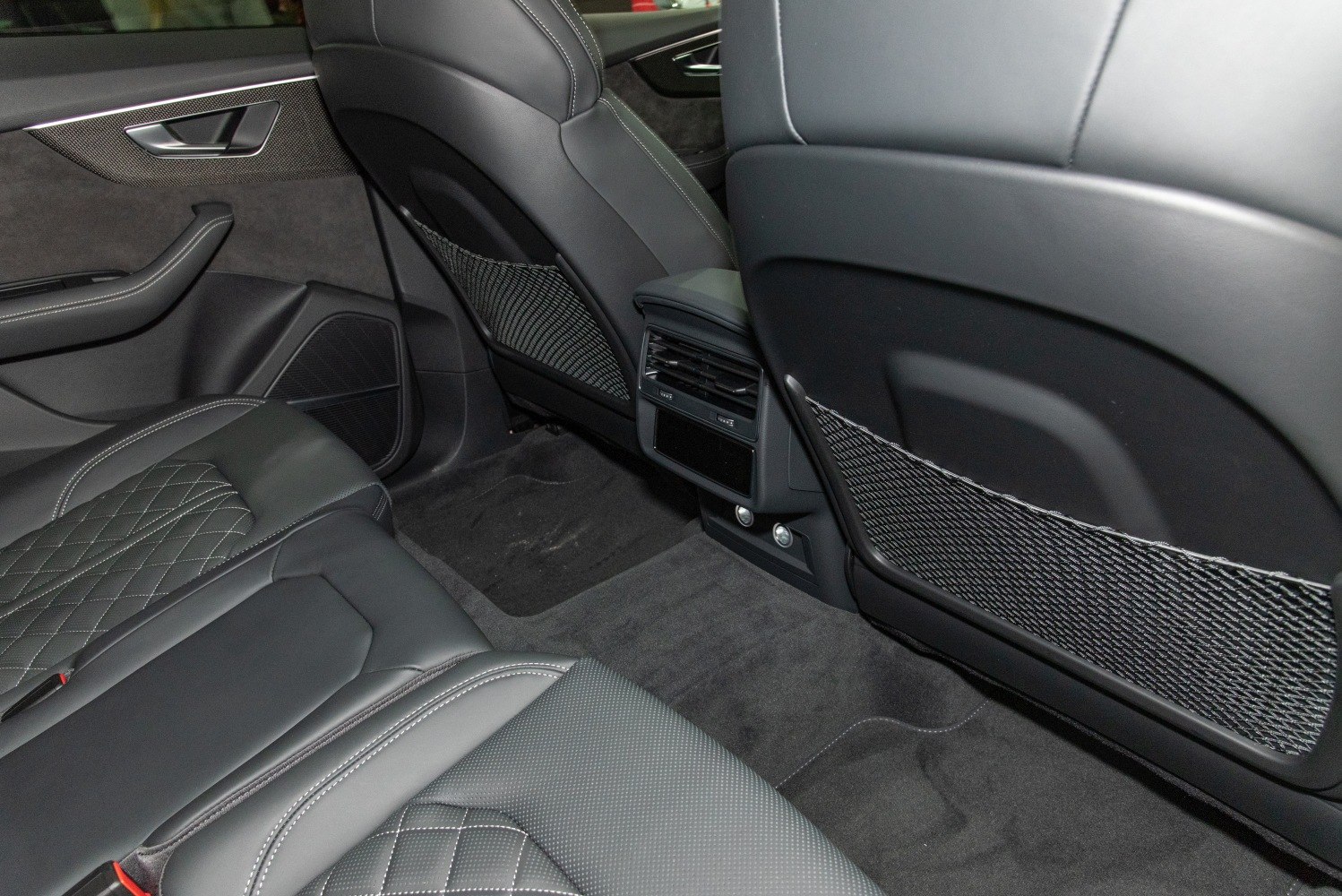 Quilted leather rear seats and passenger ventilation controls