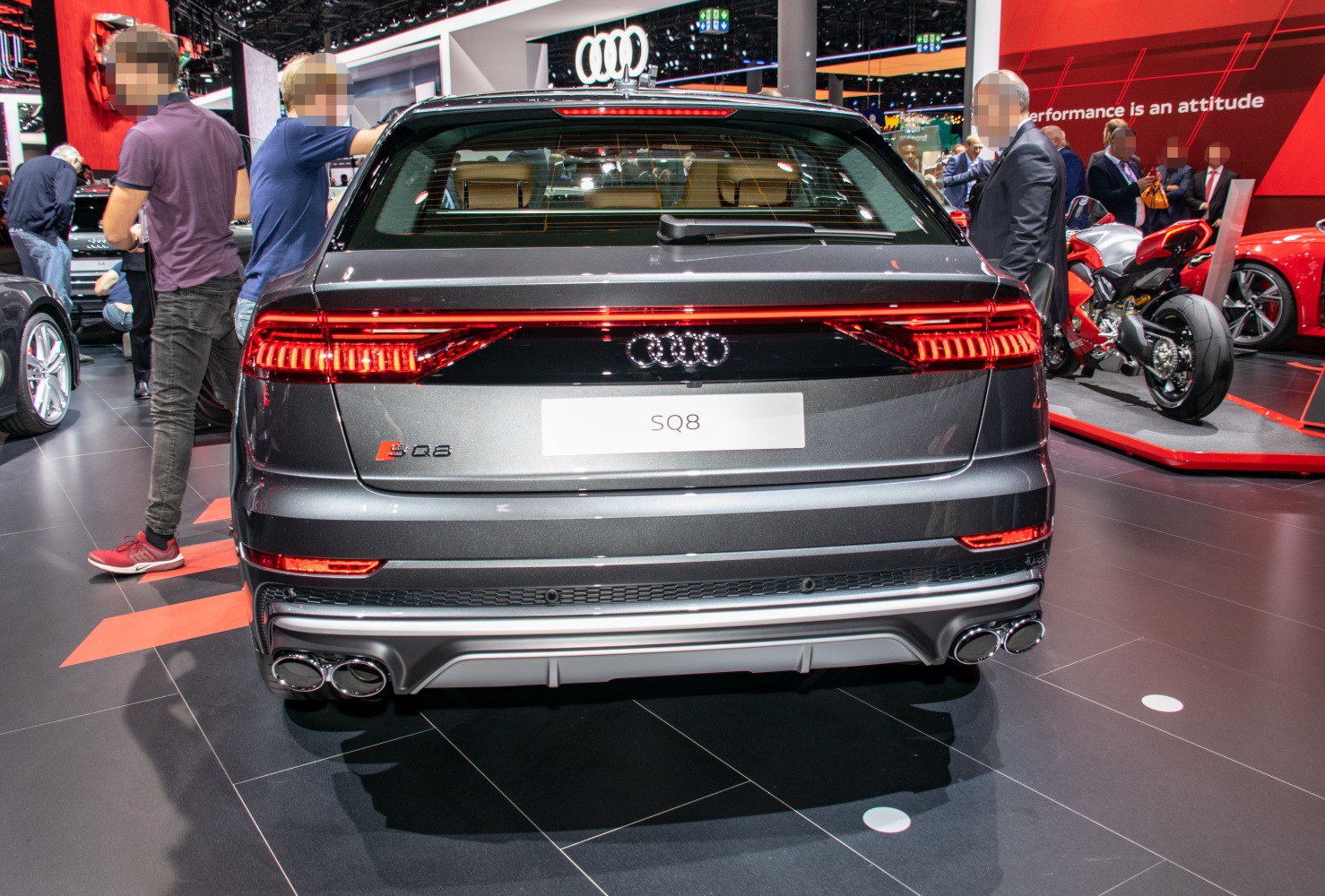 Rear view with OLED taillights and quad exhaust tips